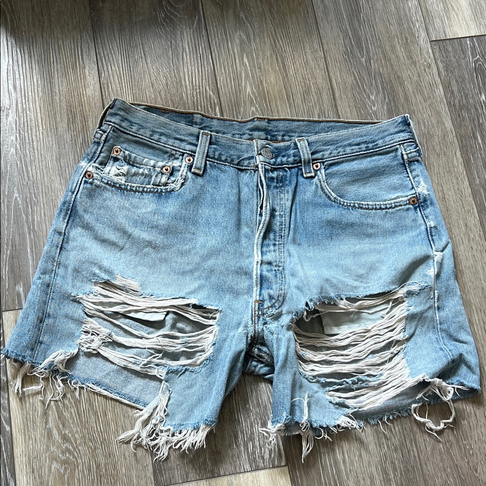Vintage Levi Extra Distressed Denim Shorts